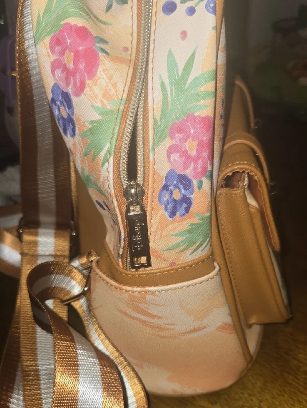 Disney Peach Floral Chip 'n' Dale Mini Backpack